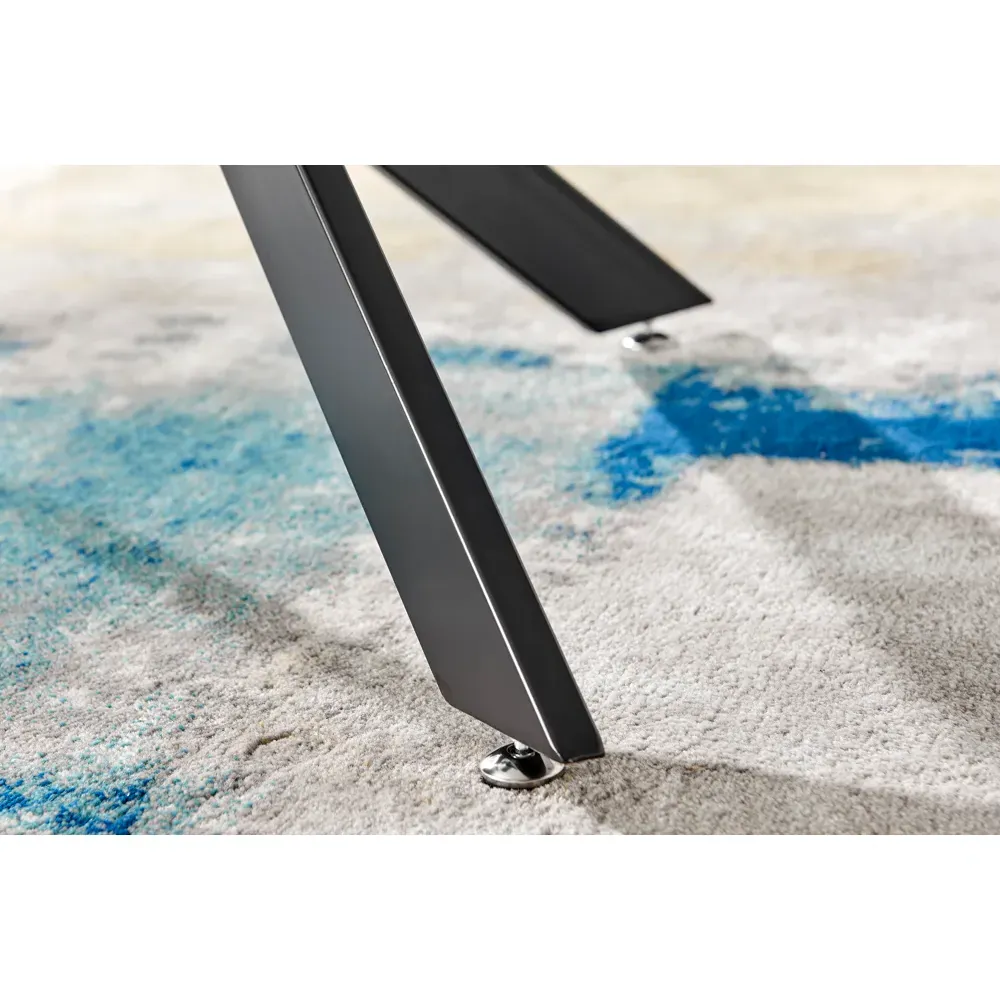 Arona 4-Seater Round Dining Table - Black, Glass