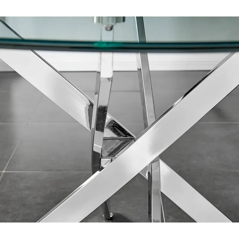 Arona 4-Seater Round Dining Table - Clear, Glass