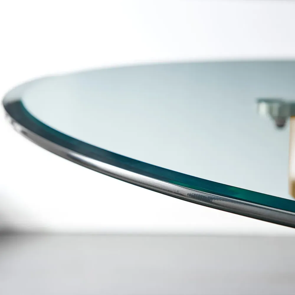 Arona 4-Seater Round Dining Table - Gold, Glass