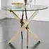 Arona 4-Seater Round Dining Table - Gold, Glass