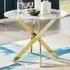 Arona 4-Seater Round Dining Table - White, Marble