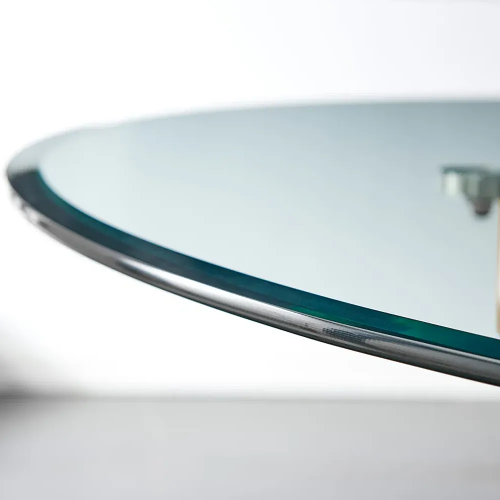 Arona 6-Seater Round Dining Table - Gold, Glass