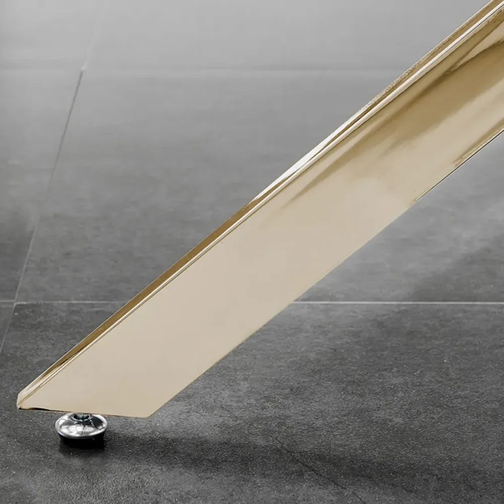 Arona 6-Seater Round Dining Table - Gold, Glass