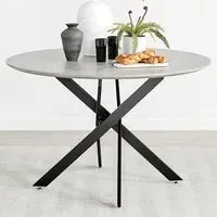 Arona 6-Seater Round Dining Table - Grey, Concrete
