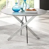 Arona 6-Seater Round Dining Table - Grey, Concrete
