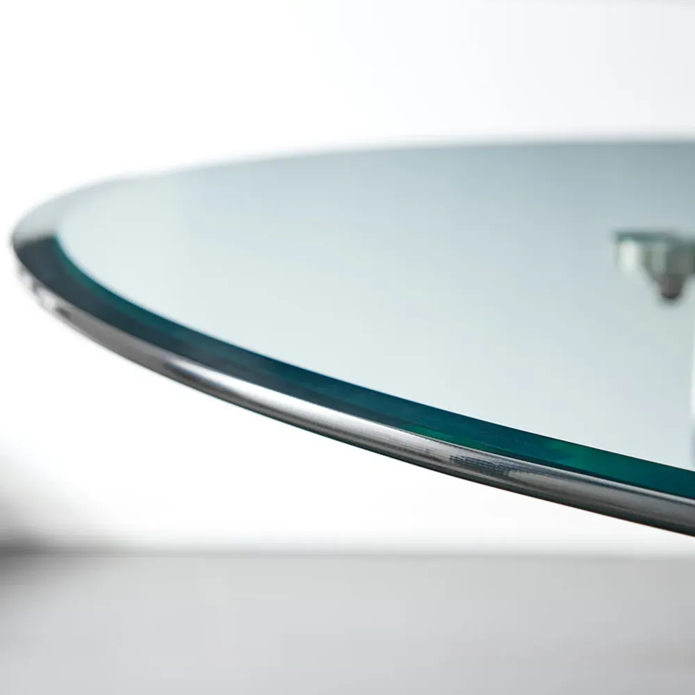 Arona 6-Seater Round Dining Table - Silver, Glass