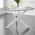 Arona 6-Seater Round Dining Table - Silver, Glass