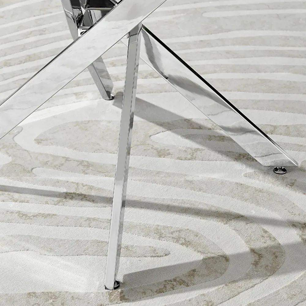 Arona 6-Seater Round Dining Table - White, High Gloss