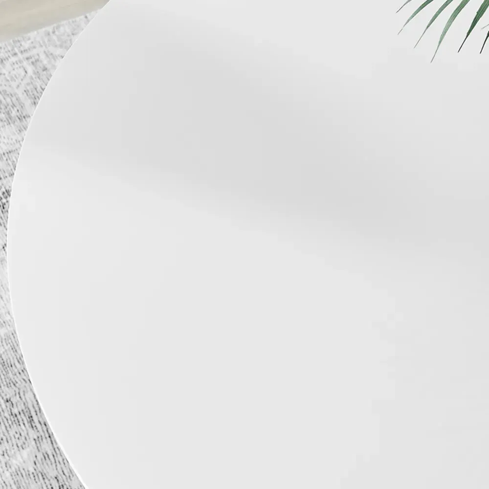 Arona 6-Seater Round Dining Table - White, High Gloss