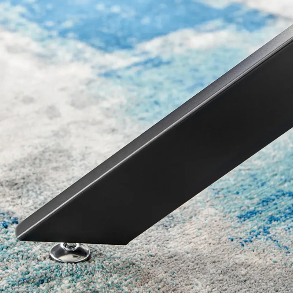 Arona 6 Seater Round Glass Dining Table - Black