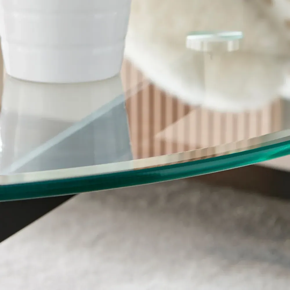 Arona Round Coffee Table - Black Glass