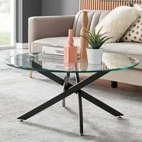 Arona Round Coffee Table - Black Glass
