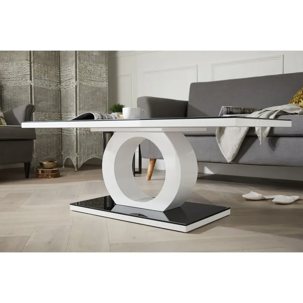 Arona Round Coffee Table - Black, Glass