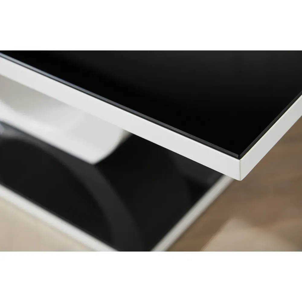 Arona Round Coffee Table - Black, Glass