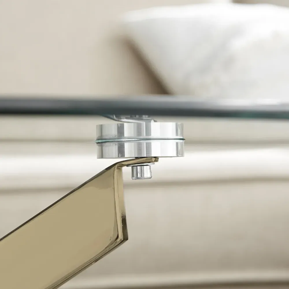 Arona Round Coffee Table - Gold, Glass