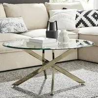 Arona Round Coffee Table - Gold, Glass