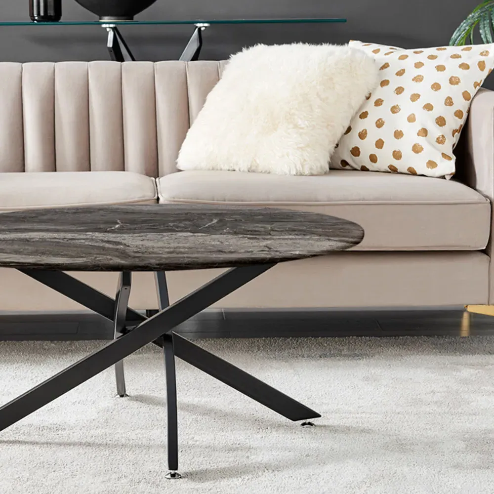 Arona Round Coffee Table - Grey, Glass