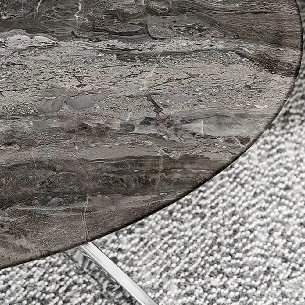 Arona Round Coffee Table - Grey, Glass