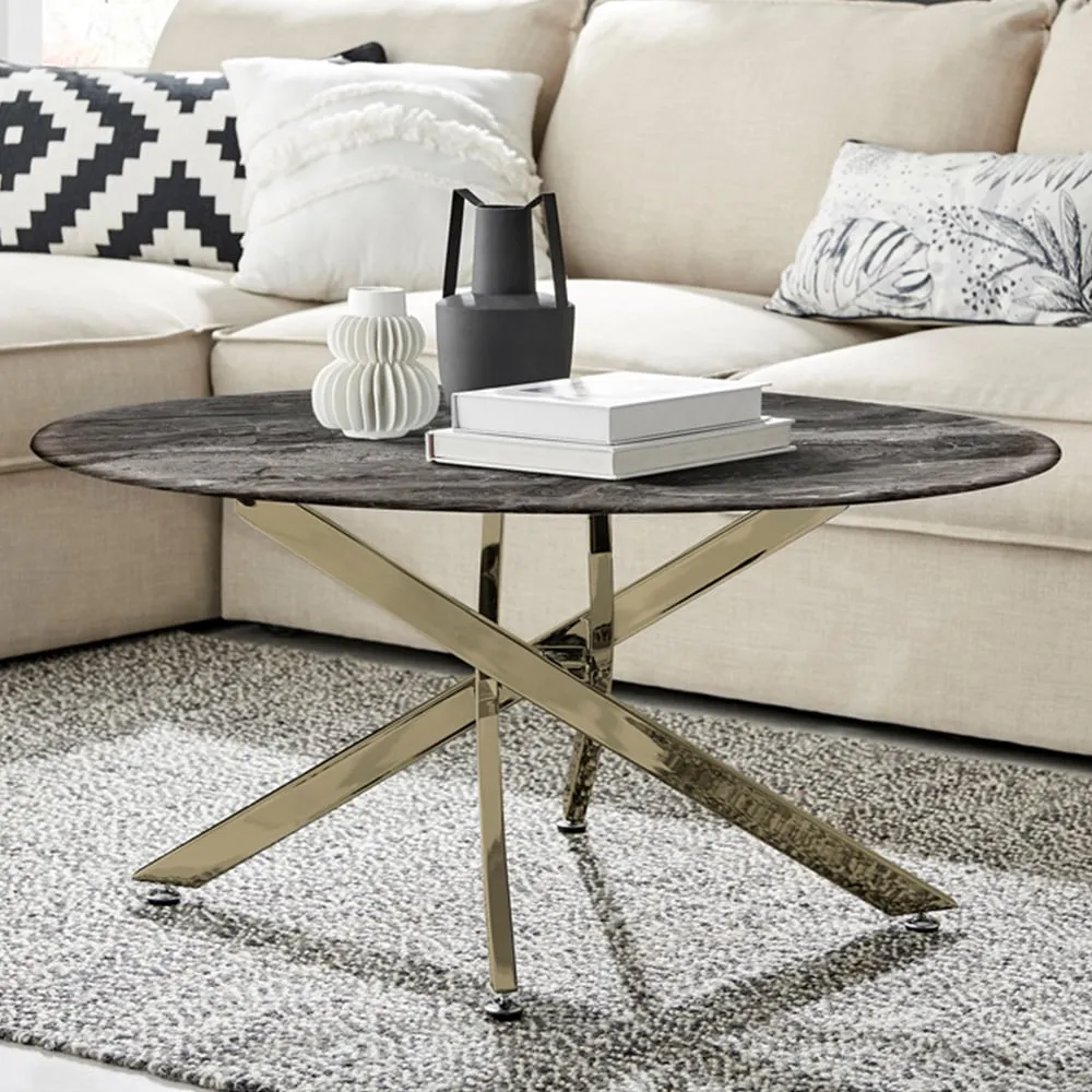 Arona Round Coffee Table - Grey, Glass