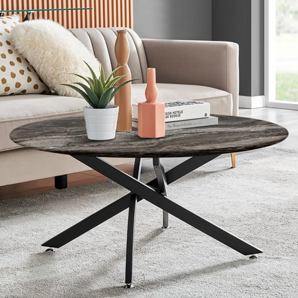 Arona Round Coffee Table - Grey, Glass image