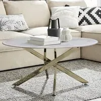 Arona Round Coffee Table - White, Glass