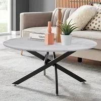 Arona Round Coffee Table - White, Glass