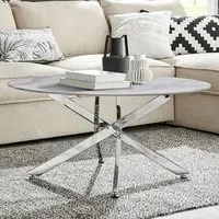 Arona Round Coffee Table - White, Glass