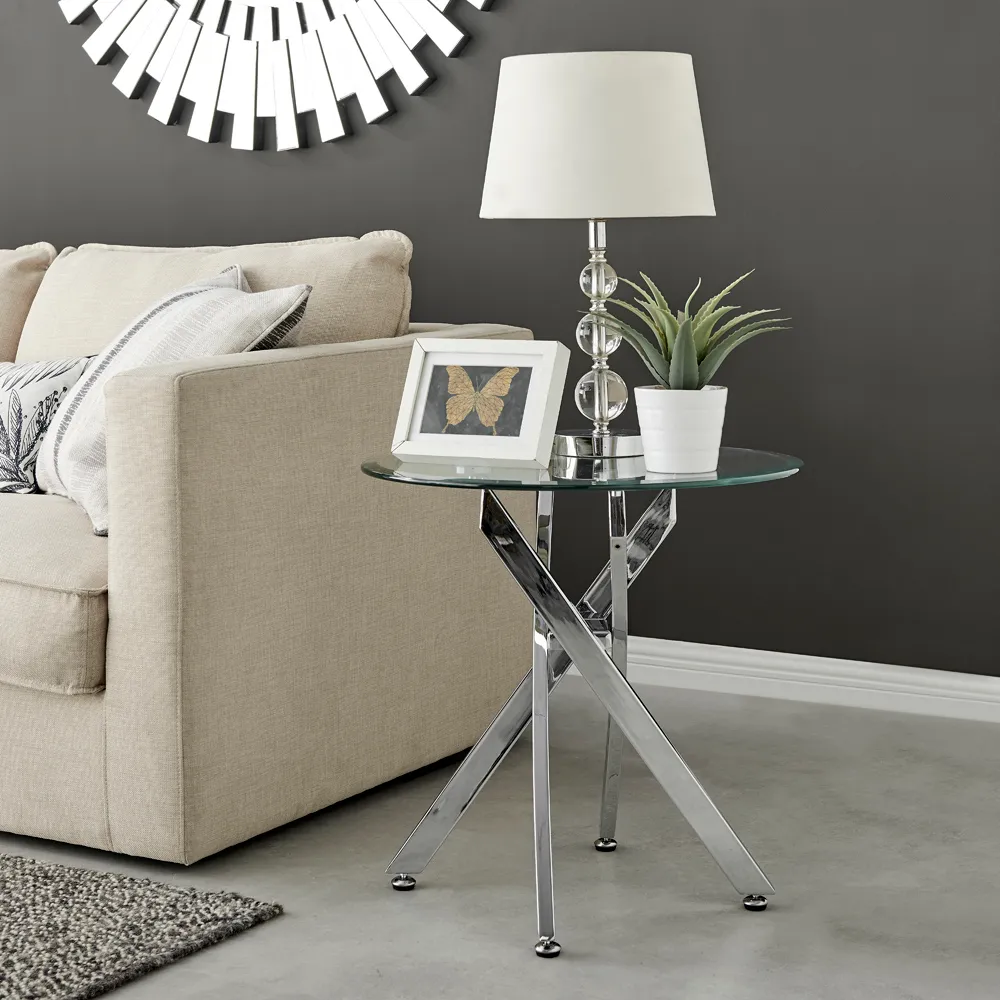 Arona Round Side Table - Silver