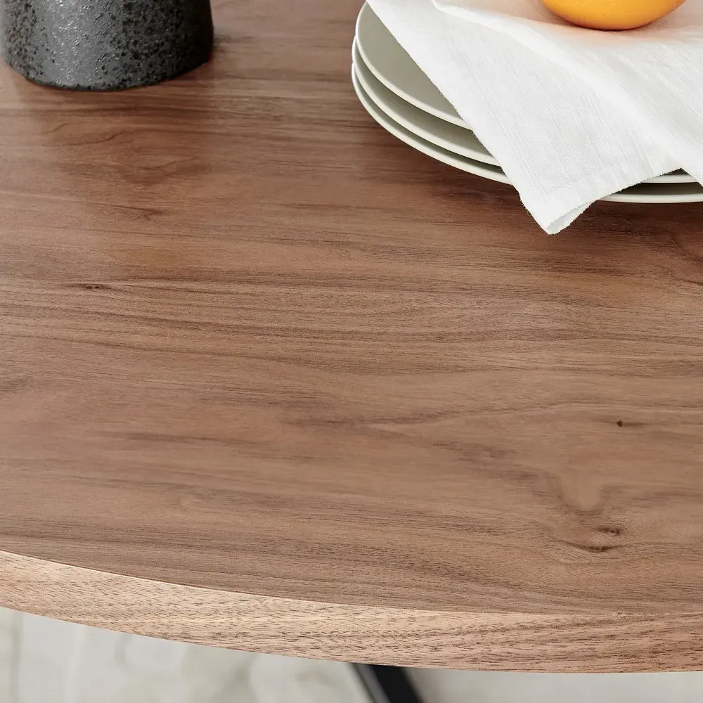 Ashley 4-Seater Round Dining Table - Brown, Wood