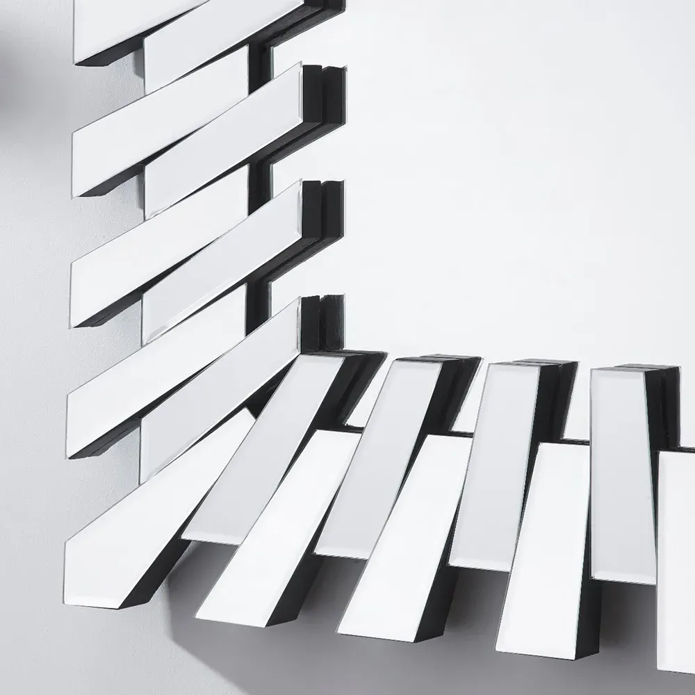 Astra Rectangular 3D Wall Mirror - Silver