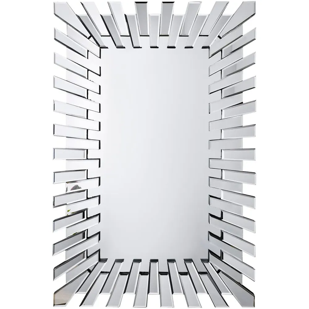 Astra Rectangular 3D Wall Mirror - Silver image
