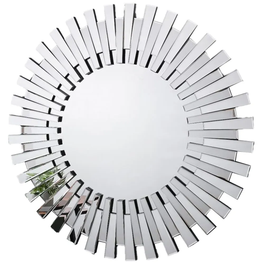 Astra Round Large 3D Mirror - Silver