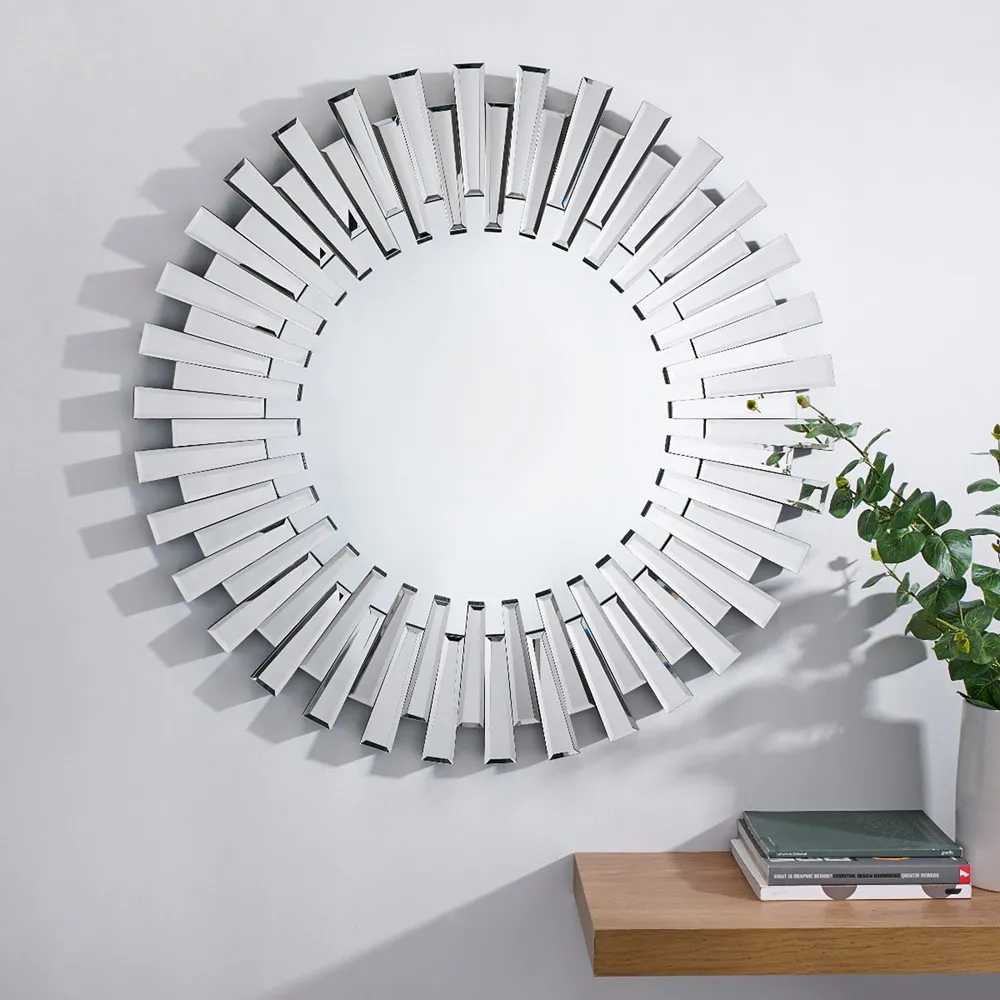 Astra Round Medium 3D Mirror - Silver