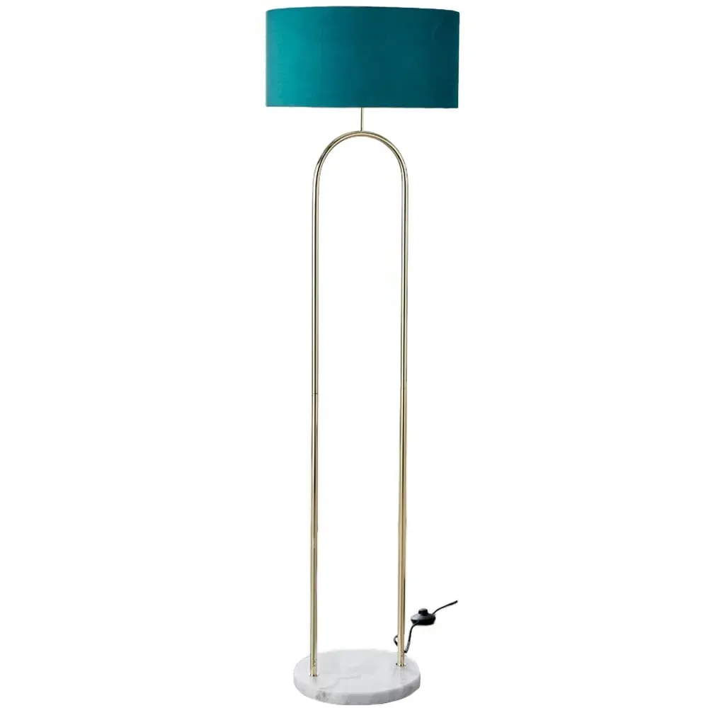 Avery Floor Lamp - Teal, Velvet