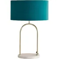 Avery Table Lamp - Teal, Velvet