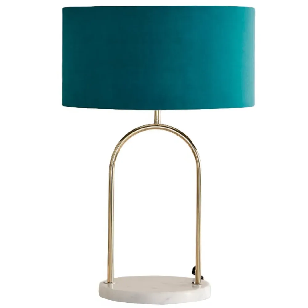 Avery Table Lamp - Teal, Velvet
