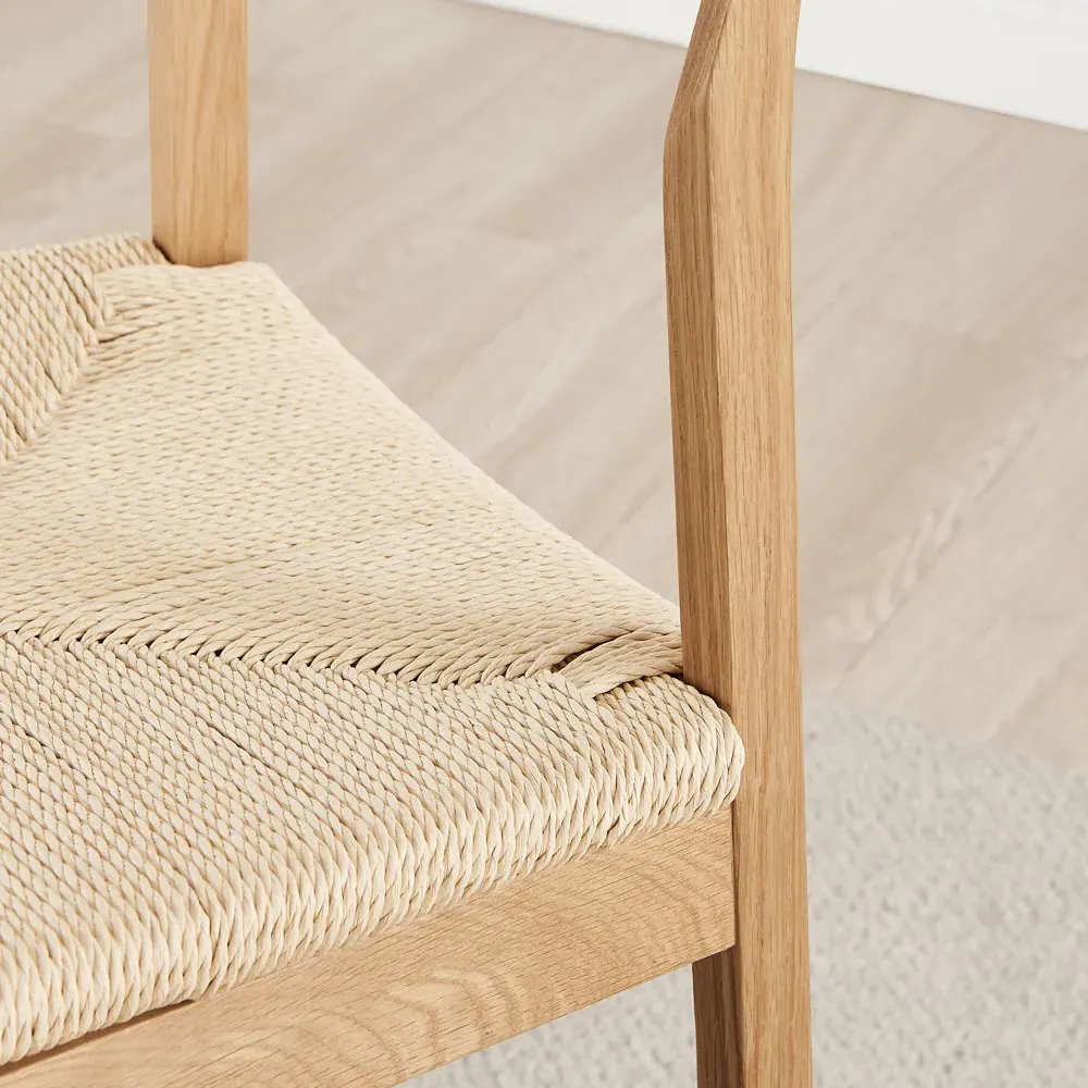 Belle Set of 2 Rope Dining Chairs - Oak