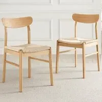 Belle Set of 2 Rope Dining Chairs - Oak