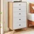 Billet 5 Drawer Chest of Drawers - White, Oak