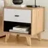 Billet Single Drawer Bedside Table - White, Oak