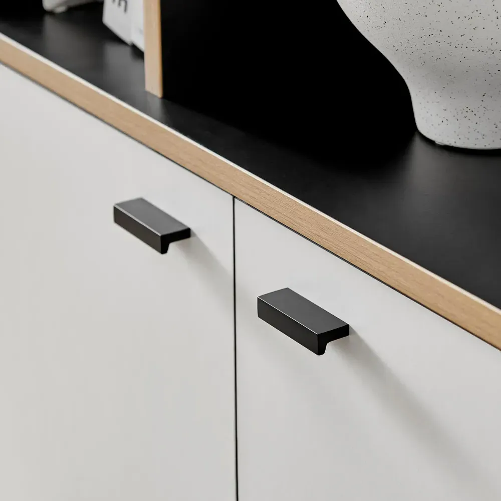 Billet Small Sideboard with Storage - White, Oak Effect