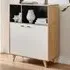 Billet Small Sideboard with Storage - White, Oak Effect