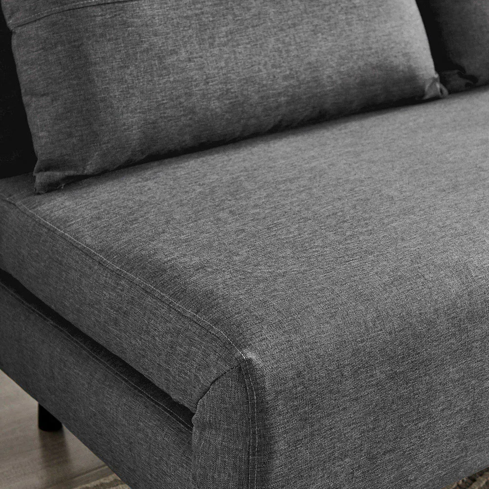 Billie 2-Seater Sofa Bed with Click-Clack - Grey, Fabric