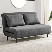 Billie 2-Seater Sofa Bed with Click-Clack - Grey, Fabric