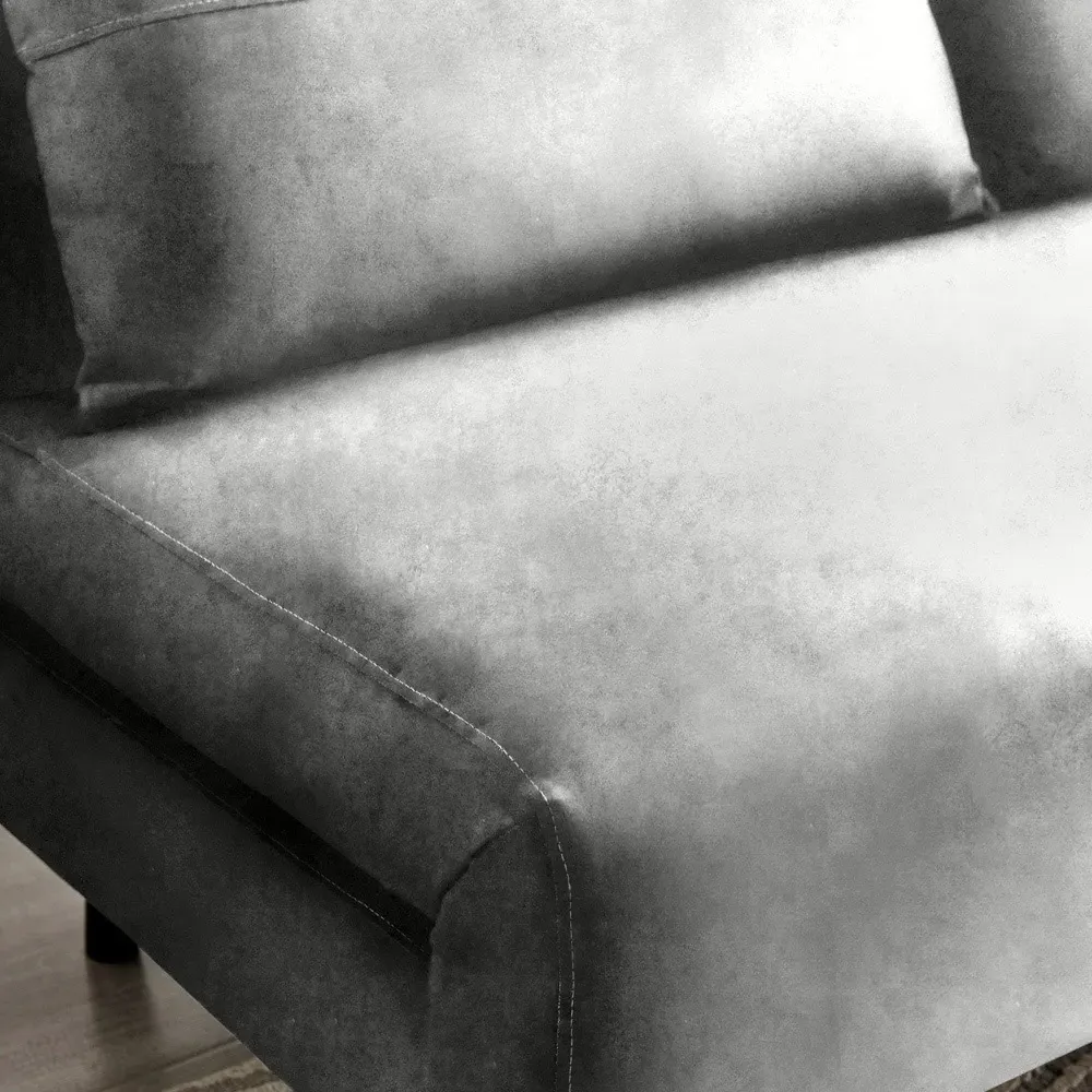 Billie 2-Seater Sofa Bed with Storage - Grey, Velvet