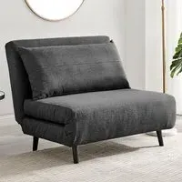 Billie Single Seater Sofa Bed with Click-Clack - Grey, Fabric