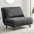Billie Single Seater Sofa Bed with Click-Clack - Grey, Fabric