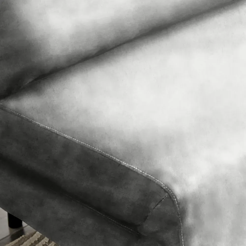 Billie Single Seater Sofa Bed with Storage - Grey, Velvet