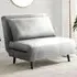 Billie Single Seater Sofa Bed with Storage - Grey, Velvet