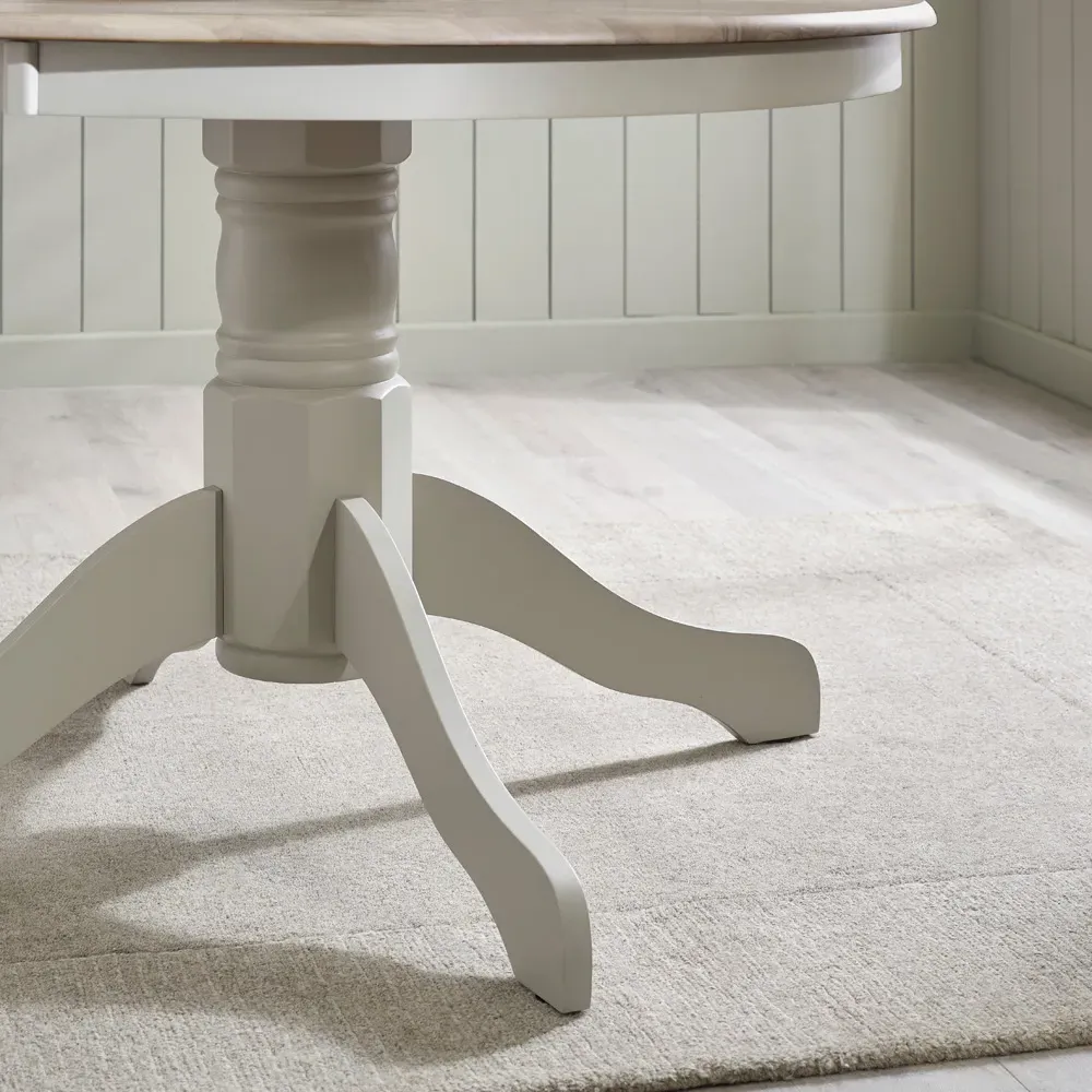 Bodmin 4-Seater Round Dining Table - White, Rubberwood